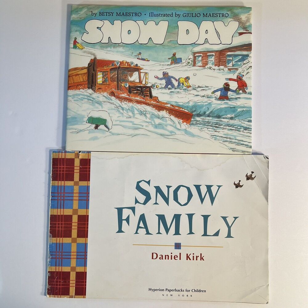 Set Of 2 Childrens Story Books Snow Day and Snow Family Paperback